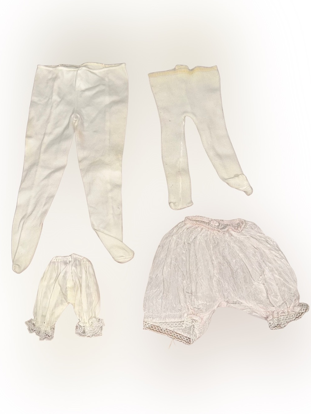 Lot of Vintage Doll Tights / Stockings & Pantaloons Ivory Various Sizes